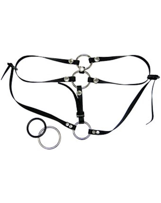 Tag Team Harness With 6 Inch Dildo