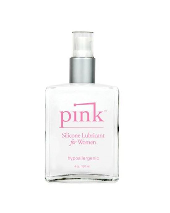 Pink Silicone Lubricant4 Oz Glass Bottle