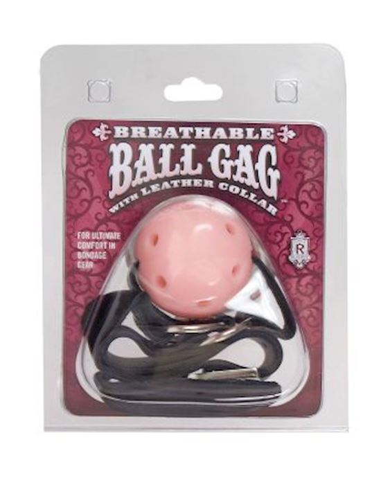 Breathable Ball Gag With Leather Collar