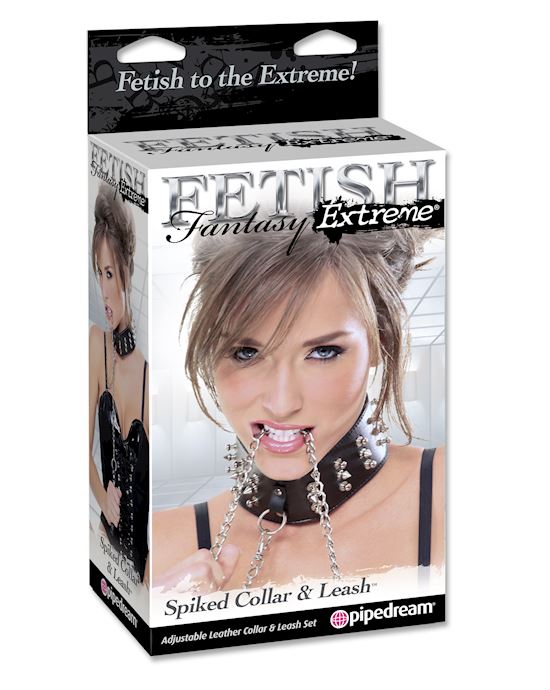 Fetish Fantasy Extreme Spiked Collar With Leash