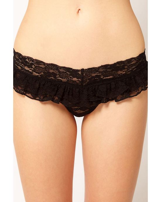 Black Foreplay Frill Lace Thong