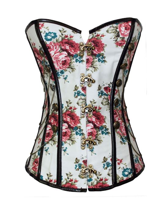Floral Thumbnail Stud Military Inspired Corset