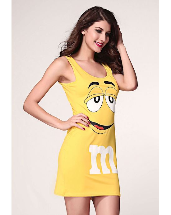 Yellow Cute M&m Tunic Tank Dress Costume