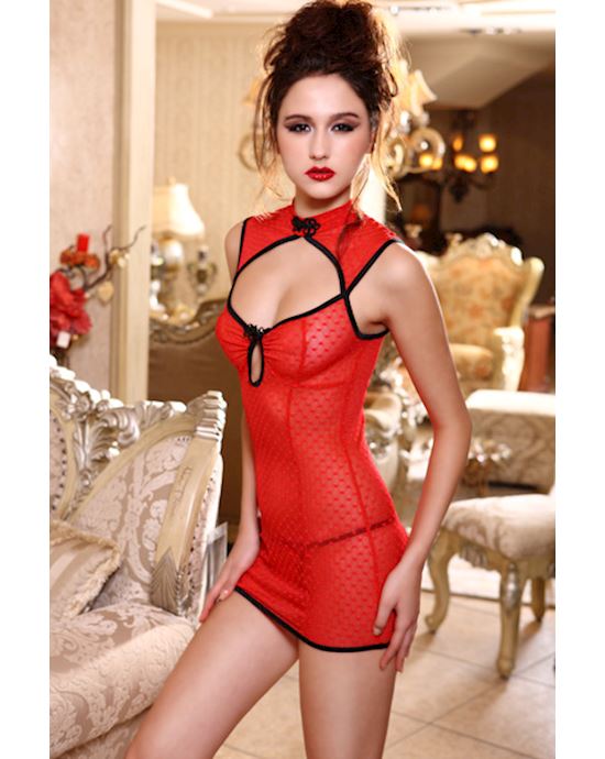 2pc Dress And Thong Red