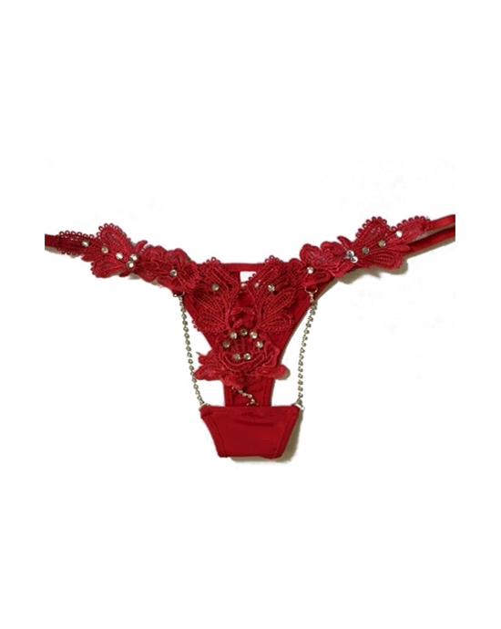 Fun And Flirty Flower Detailed Thong