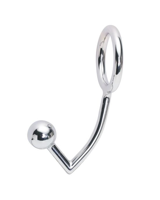 Metal Cock Ring with Anal Bead