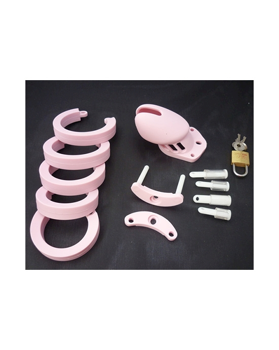 Pretty In Pink Male Chastity Device Set