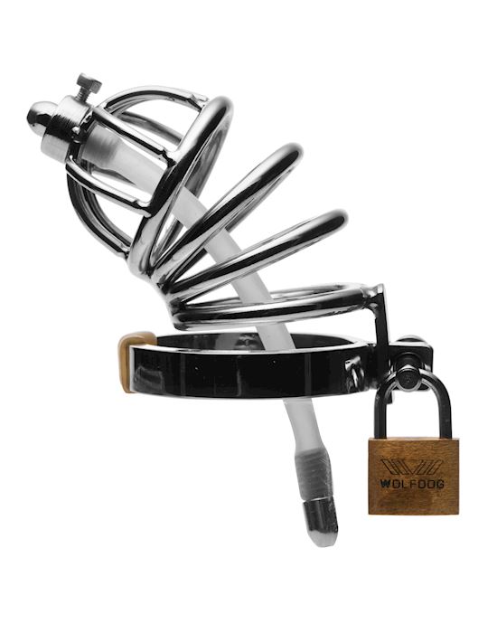 Chastity Cage With Urethral Plug