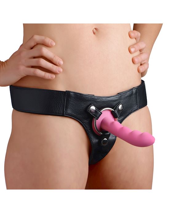 Wide Band Strap On Harness Kit With Silicone Dildo