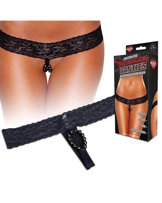 Lace Thong With Stimulating Beads
