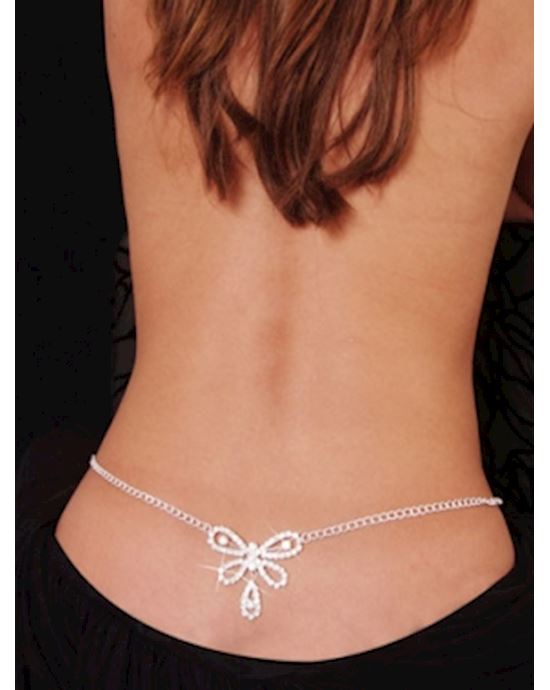 Butterfly Rhinestone Belly Chain And Lower Back