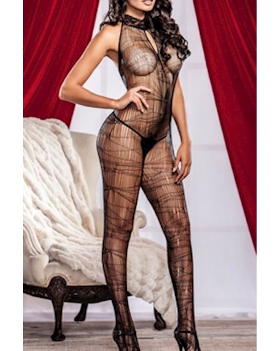 Sultry Spider Web Body Stocking