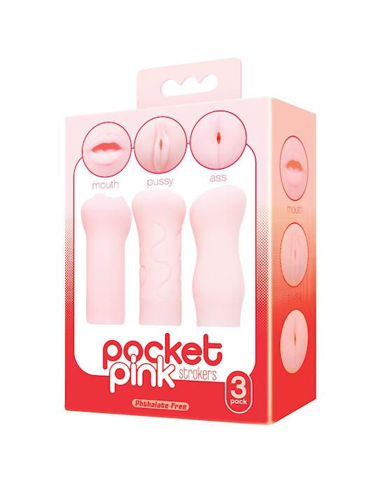 The 9s Pocket Pink Mini Masturbator Trio