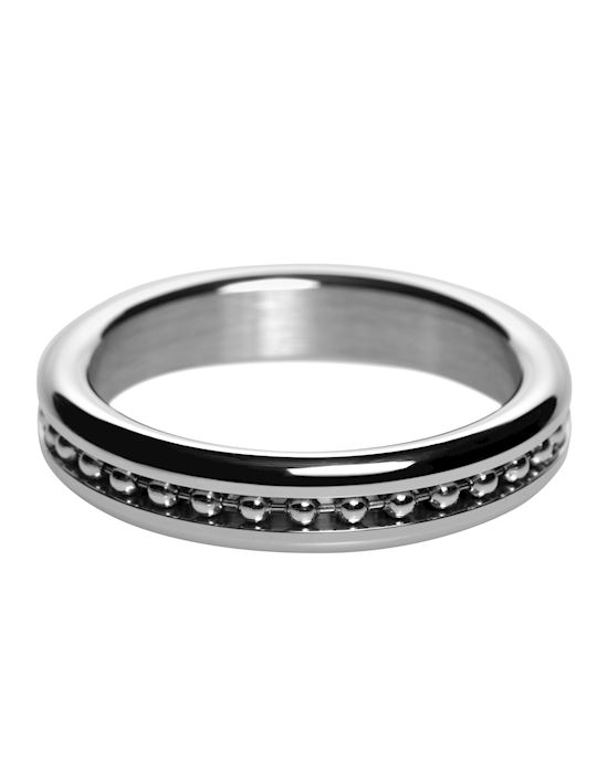 Metal Cock Ring With Ball Chain Inlay- 175 In