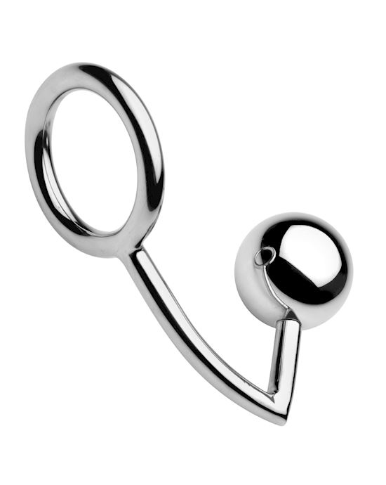 Chrome Cock Ring And Xl Anal Intruder