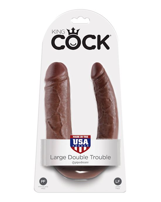 King Cock U-shaped Large Double Trouble Brown
