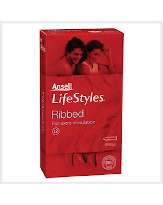 Ansell Lifestyles Ribbed 12 Pack