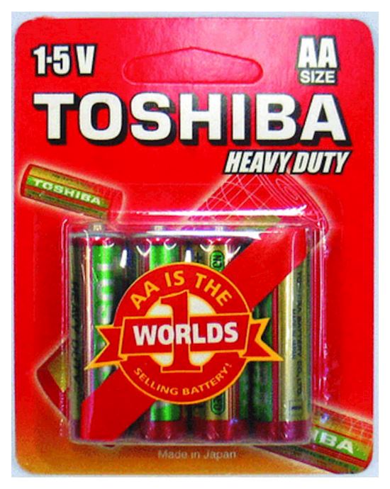 Toshiba Aa Heavy Duty Carded Batteries 4 Pack