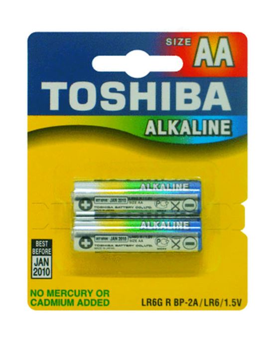 Toshiba Aa Alkaline Carded Batteries 2 Pack