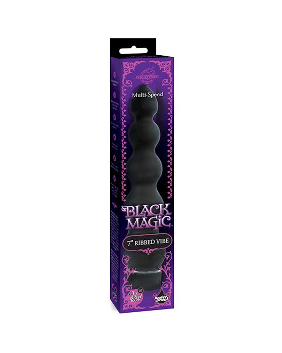 Black Magic 7 Inch Ribbed Vibrator