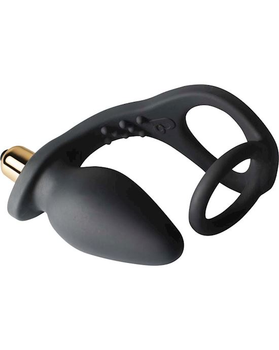 RoZen Silicone Vibrating Cock Ring and Anal Plug