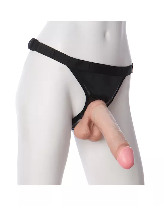VacULock 8 Inch Realistic Cock With Ultra Harness