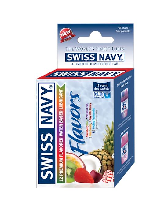 Swiss Navy Assorted Flavors 12ct Box 5ml Samples