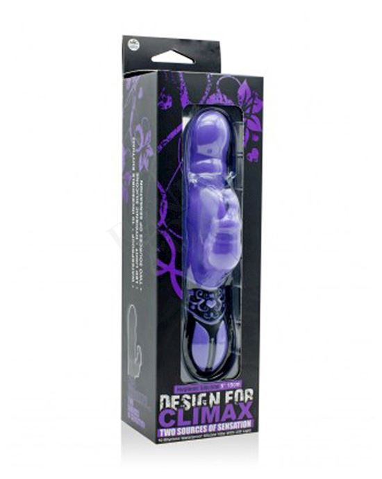 Design For Climax 5 In Silicone Vibrator & Clit Stimulator Purple