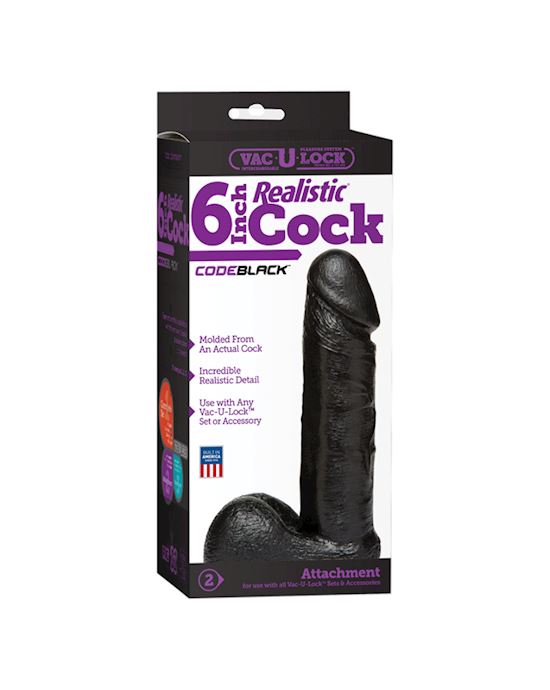 VacULOCK CODE  6 Inch Realistic Cock