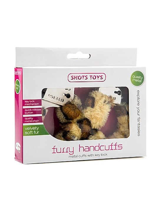 Shots Toys Furry Handcuffs Cheetah