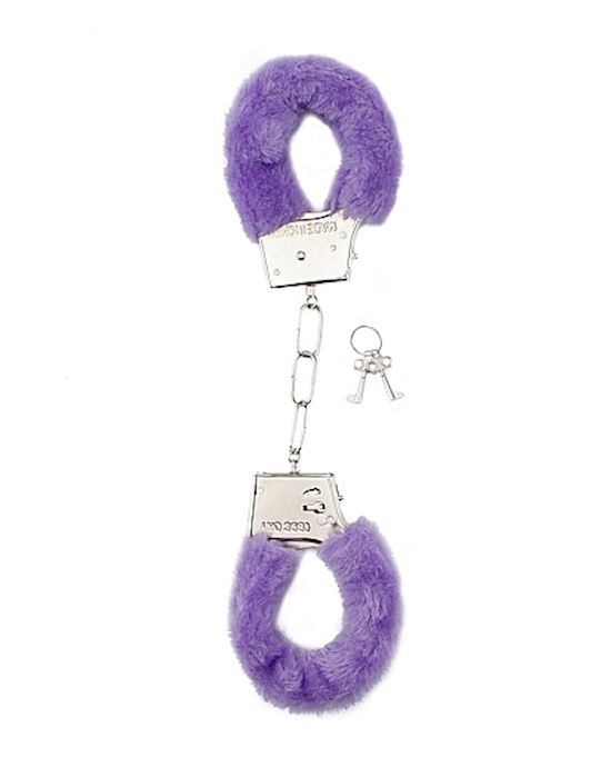 Shots Toys Furry Handcuffs Purple