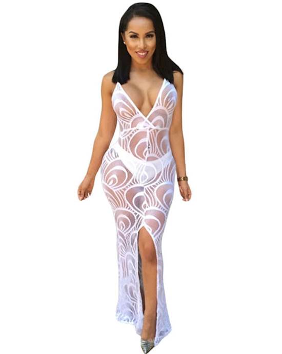 Sheer Patterned Gown