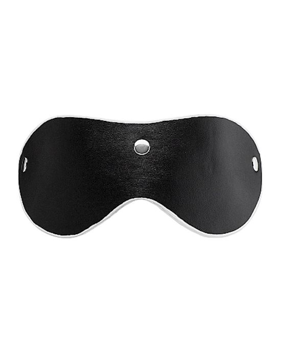 Leather Black And White Eye Mask With Elastic Strap