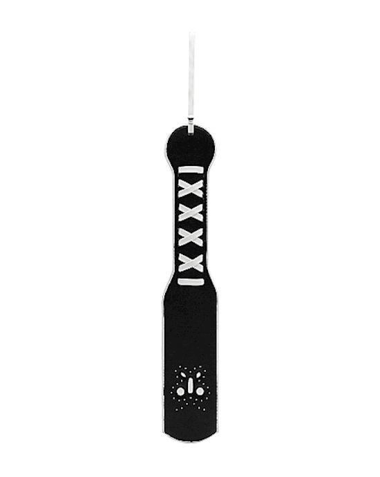 Black Leather Paddle With White Stitching