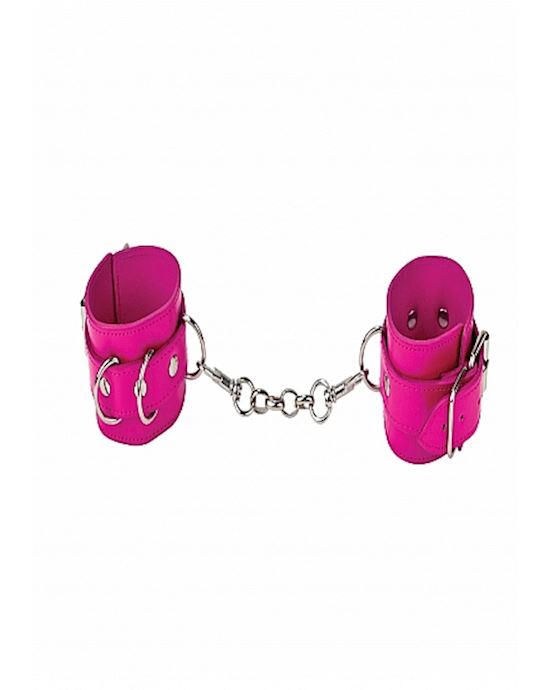Leather Cuffs Pink