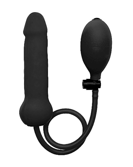 Inflatable Silicone Dong Black