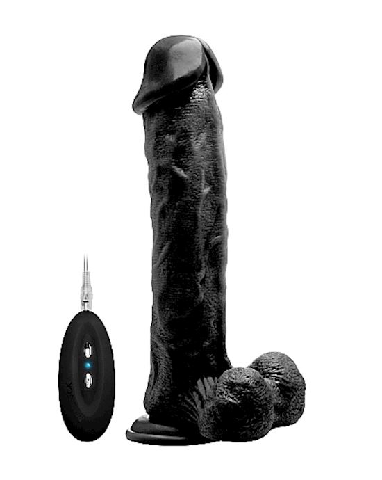 Vibrating Realistic Cock 11 With Scrotum Black
