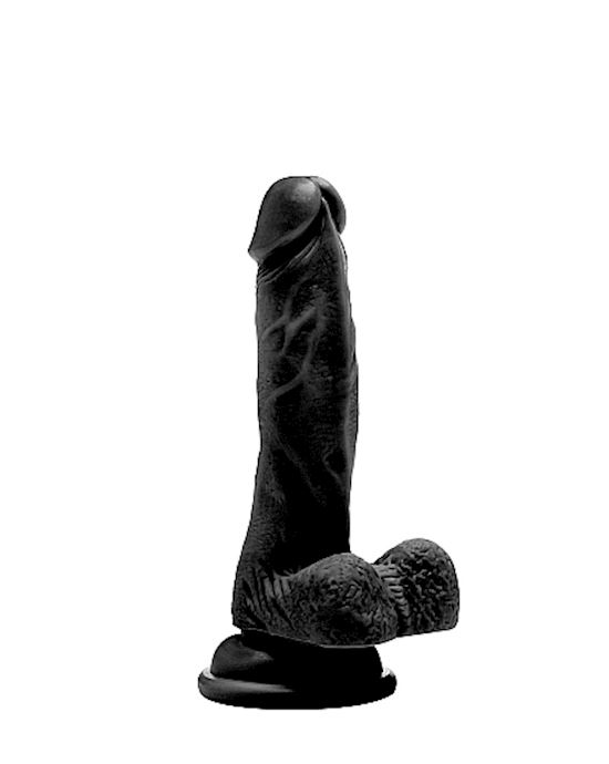 Realistic Cock 7 With Scrotum Black