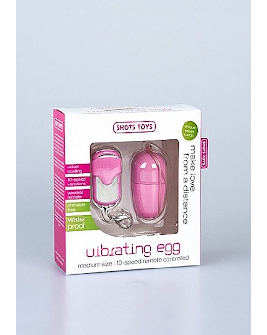 10 Speed Remote Vibrating Egg Medium Pink