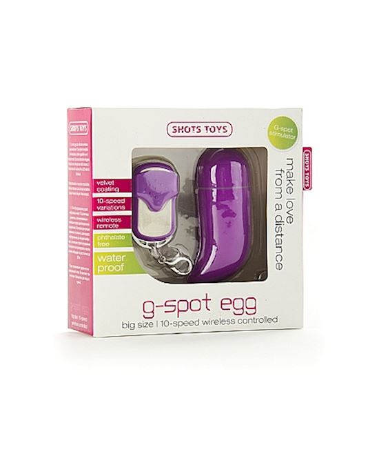 10 Speed Remote Vibrating G-spot Egg Purple