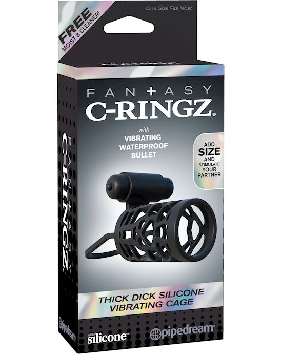 Fantasy C-ringz Thick Dick Silicone Vibrating Cage