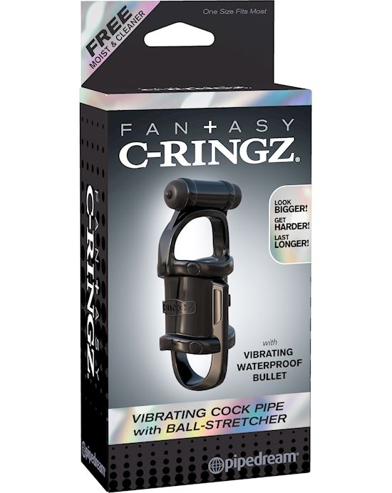 Fantasy C-ringz Vibrating Cock Pipe With Ball-stretcher