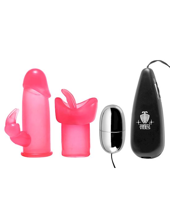 Luv Flicker Plus Vibrating Bullet With Attachments