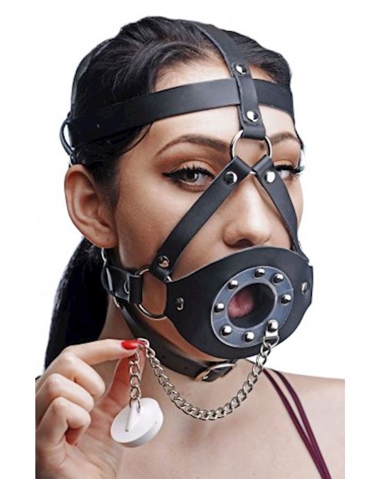 Plug Your Hole Open Mouth Head Harness