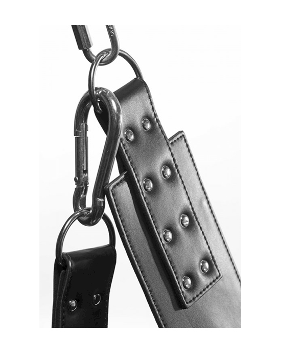Leather Bondage Swing With Stirrups And Pillow