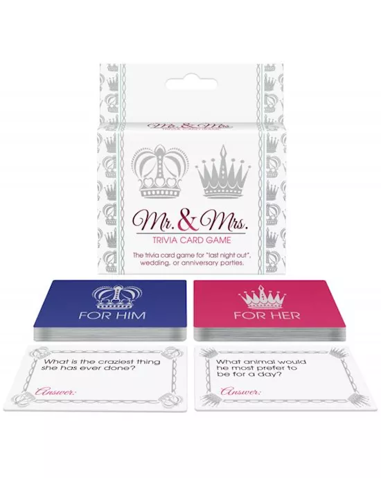 Mr and Mrs Trivia Card Game
