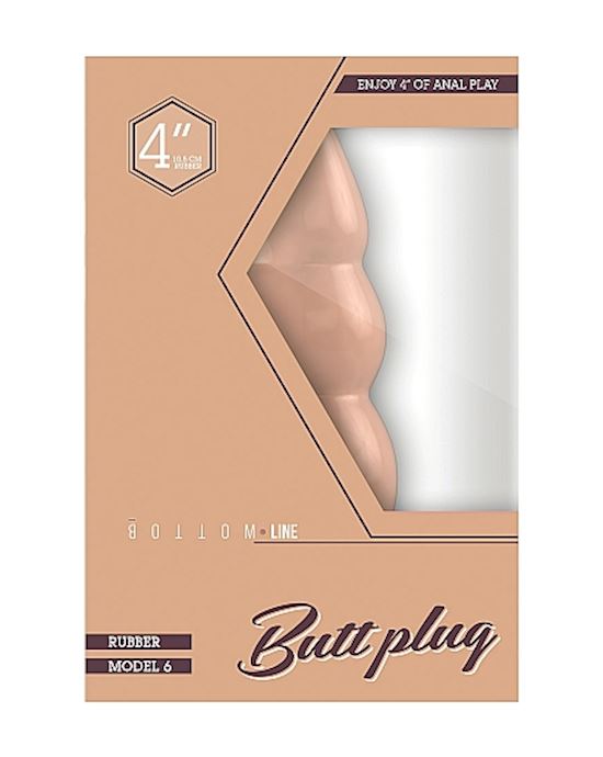 Bottom Line Buttplug Rubber Flesh 4 In Model 6