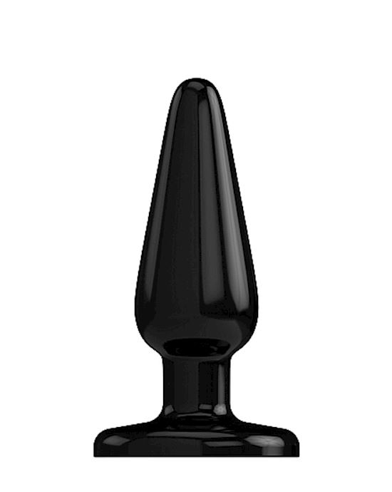 Bottom Line Buttplug Rubber Black 6 In Model 1