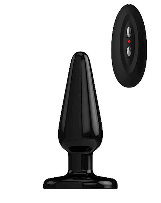 Bottom Line Buttplug Rubber Black Vibrating 5 In Model 1