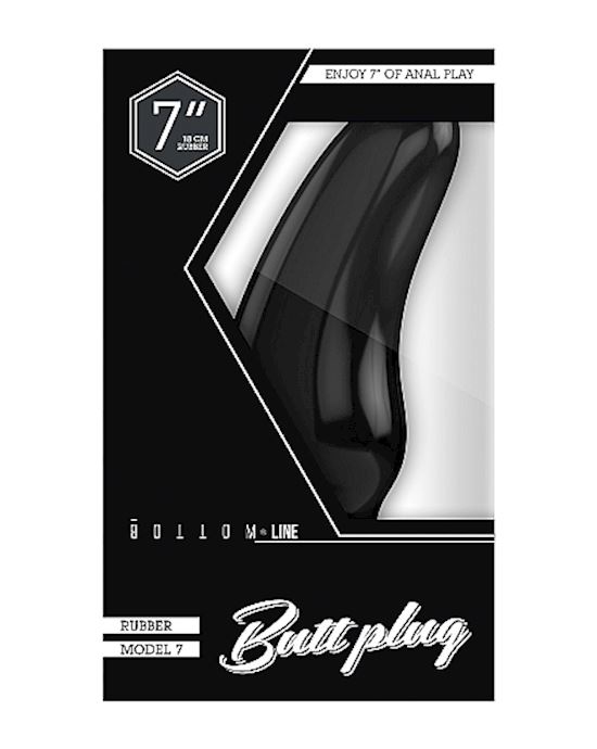 Bottom Line Buttplug Rubber Black 7 In Model 7
